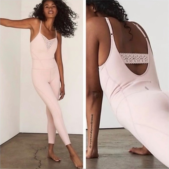 FP Movement by Free People Pants - FP Movement by Free People Blush Lace-Back Jumpsuit